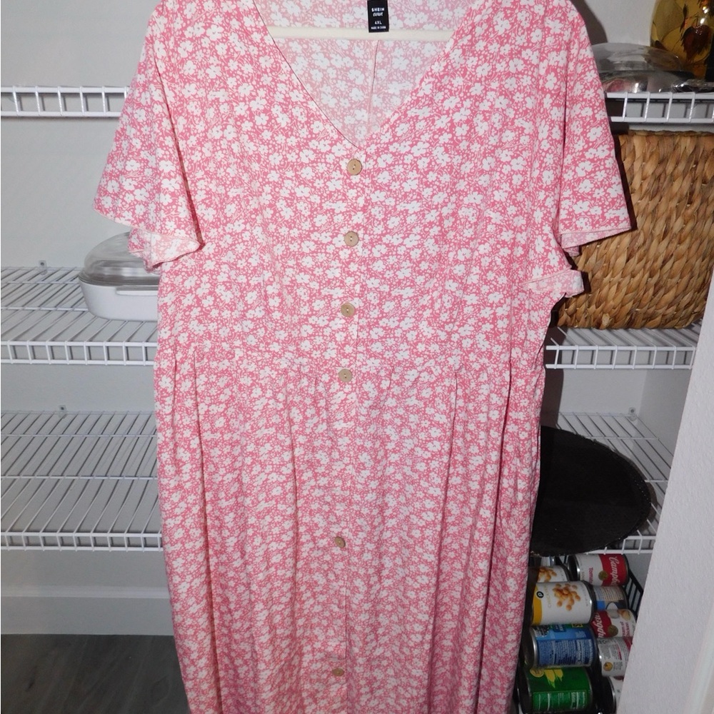 SHEIN Floral Button-Down Dress 4X READ DESCRIPTION